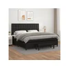 Den Box spring postelja z vzmetnico črna 200x200 cm umetno usnje