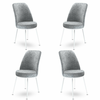 HANAH HOME Set 4 stolice Dexa Grey White