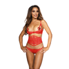 Axami Set V-9771 Bra, Garter Belt & String Red L