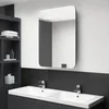LED kupaonski ormarić s ogledalom sjajni sivi 60 x 11 x 80 cm