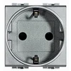 Vtičnica 2M SCHUKO 2P+E 10/16A SREBRNA NT4141