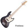 Sire Marcus Miller V7 Ash Reissue 5 FL Transparent Black Satin Fretless bas kitare