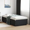 Okvir za krevet s LED svjetlima crni 100 x 200 cm drveni