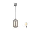 Brilagi-LED Luster na sajli R GLASS 1xE27/60W/230V prečnik 14 cm srebrna/dimno-siva