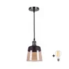 BRILAGI -LED Luster na sajli R GLASS 1xE27/60W/230V O 15,5 cm crna/dimljeno bež