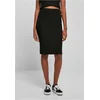 Womens ribbed midi skirt black