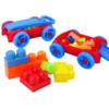 slomart Set kock v vozičku LEAN TOYS - modro-rdeč