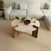 HANAH HOME Sto za dnevnu sobu Avoure Travertine Walnut