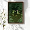 WallXpert uramljena MDF slika NAL160-70, dve žabe plešu u šumi, 50 x 70 cm