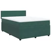 Vidaxl Box spring postelja z vzmetnico temno zelena 140x200 cm žamet