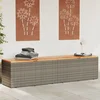 Vidaxl vidaXL Vrtna shramba, siva, 220x50x54 cm, poli ratan in akacija