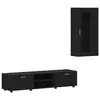 Set TV komoda s ladicama FLORIN 3 pcs Crna Konstruirano drvo