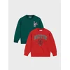 Sinsay - Dukserica crewneck 2 pack - karmin