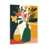 Canvas Slika na platnu Zelena vaza sa cvećem 30x40cm, Sa ramom, Beli