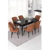 Hanah Home Set Trpezarijski sto i 6 stolica Nef, Terakota