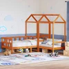 Set dnevnog kreveta s krovom voštano smeđi 80x200 cm borovina