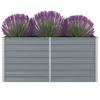 vidaXL Dvignjeno Vrtno Korito 160x80x77 cm Galvanizirano Jeklo Sive Barve