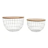 Livin Hill Set klubske mizice, 76x48.5x76 cm, bela, rjava