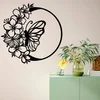 Opviq Zidna dekoracija Butterfly And Flower, 69x1.5x68 cm, 1.2 mm, Crna
