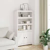 Visoka komoda bijela 80 x 35 x 154 cm od masivne borovine