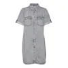 VERO MODA Dolga srajca VMJennie siv denim