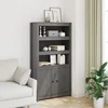 Visoka komoda siva 80 x 35 x 154 cm od masivne borovine
