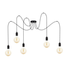 Luster na sajli MIROS 5xE27/60W/230V pauk crne boje