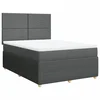 Vidaxl Box spring posteljni z vzmetnico temno siv 140x190 cm blago