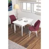 Hanah Home trpezarijski set Arp, sto i 2 stolice, bela ploča, bordo tkanina Babyface