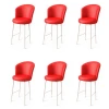 Hanah Home Set barskih stolica Uras, 6 komada, Crveno-beli