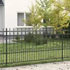 vidaXL Spike obroč ograje Črna 200 x 150 cm Prašno lakirano jeklo