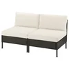 VITTSKÄR Modularna sofa dvosed, napolju plastični ratan tamnosivi/Frösön/Duvholmen bež