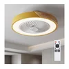 Brilagi - LED prigušiva svetiljka sa ventilatorom LED/38W/230V 50 cm zlatna/hrast + daljinski upravljač