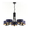Jupiter 2101 - Luster na lancu ARTHUR 5xE27/15W/230V plave/crne boje