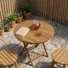 Gornji dio stola O 60 x 3,5 Kružni Čvrsto teak drvo Prirodna