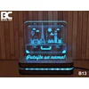 Black Cut 3D Lampa jednobojna - Putujte sa nama ( B13 )