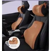 Rice Soup Set jastuka za vrat i leđa za auto sedište, Krem