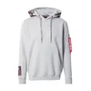 ALPHA INDUSTRIES Majica svetlo siva/vinsko rdeča