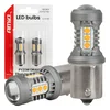 AMIO LED žarnice STANDARD BAU15S PY21W 2x1860SMD 3030 15SMD oranžne 12V 24V -05002