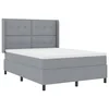 Vidaxl LED Box Spring Postelja Svetlo siva 160 x 200 cm blago