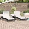 Ležaljka 3 pcs Crna i bijela 197 x 70 x 82 cm poliratan