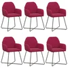 vidaXL vidaXL Jedilni stoli 6 pcs Žamet Vinorodna rdeča 55 x 50 x 84 cm, (5000296592)