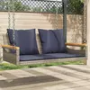 Klupa za ljuljanje s jastucima siva 109x62x40 cm od poliratana