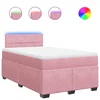 Vidaxl Box spring postelja z vzmetnico roza 120x190 cm žamet
