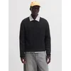 JACK & JONES Pulover JORCHAMBERI črna / bela