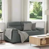 vidaXL Dvosed temno siv 160x81x84 cm blago