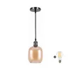 BRILAGI -LED Lestenec na kablu RETRO GLASS 1xE27/60W/230V, premer 14 cm, črna/dimno rjava