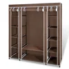 Vidaxl Garderobna omara iz blaga s predelki 45x150x176 cm rjava