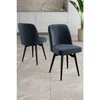 Hanah Home set trpezarijskih stolica Jiva 6 kom, antracit tkanina Babyface, crne metalne noge