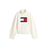 Tommy Jeans Pulover mornarska/rdeča/bela/volneno bela